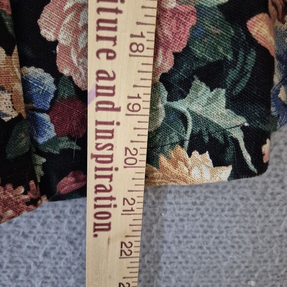 90s Cottontail Originals 2pc Black Velvet Collar Floral Print Jacket Skirt Set 7 - Picture 6 of 12